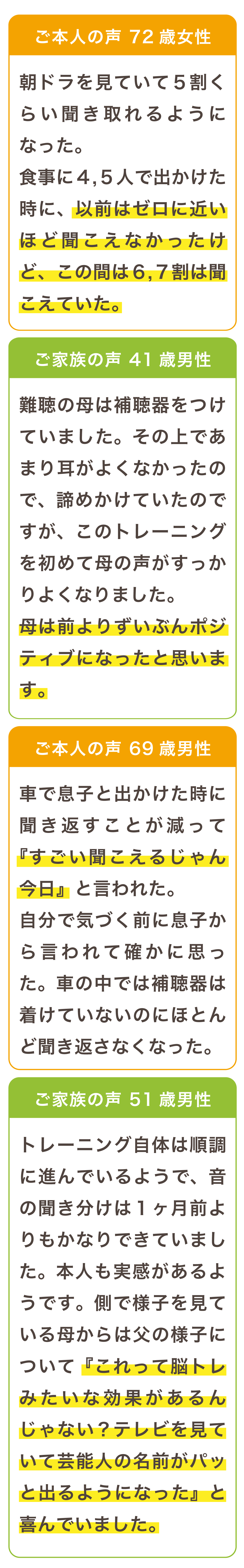 ご利用者の声