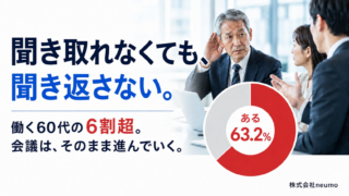 職場で聞き取れなくても聞き返さない——働く60代の6割超が経験｜聞こえの実態調査